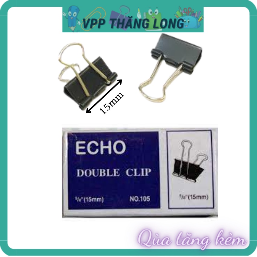 Hộp 12 chiếc Kẹp sắt đen, kẹp bướm cỡ nhỏ(15mm, 19mm)