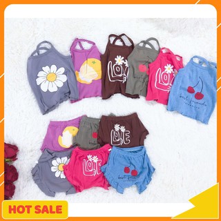 [HOT HÈ 2021] Đồ Bộ 2 Dây Cho Trẻ Em Chất Thun Thoáng Mát Hình Trái Cây Dễ Thương Cho Bé Trai Bé Gái Xinh Xắn Mát Mẻ Mùa
