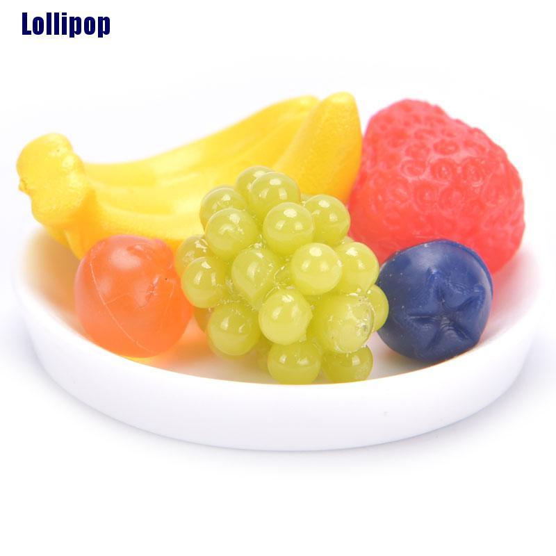 Bộ 6 Món Đồ Chơi Gồm Khay Và Trái Cây Đồ Chơi Nhà Búp Bê Cỡ 1 / 12 Độc Đáo