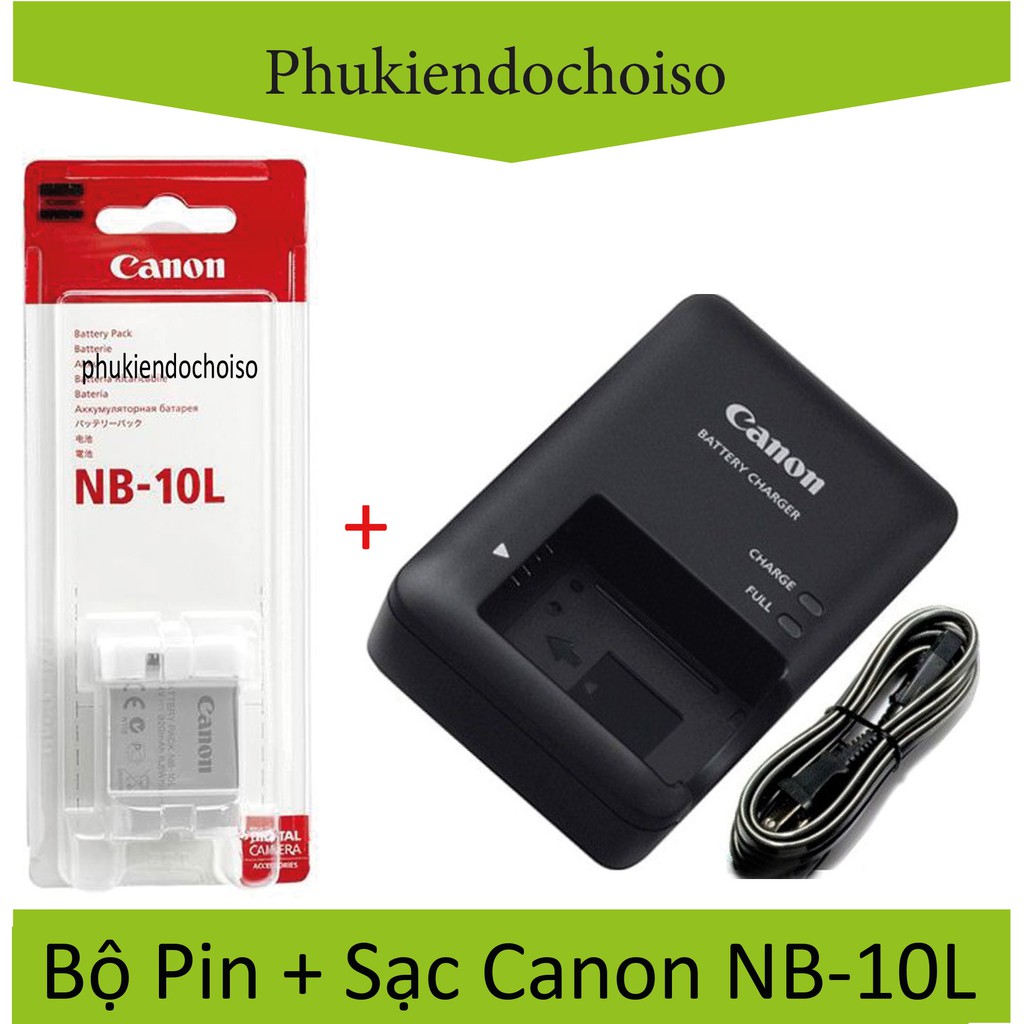 Bộ pin sạc thay thế 1 pin 1 sạc máy ảnh Canon NB-10L