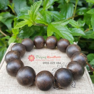 Vòng gỗ sưa đỏ già lõi hạt trúc 14mm