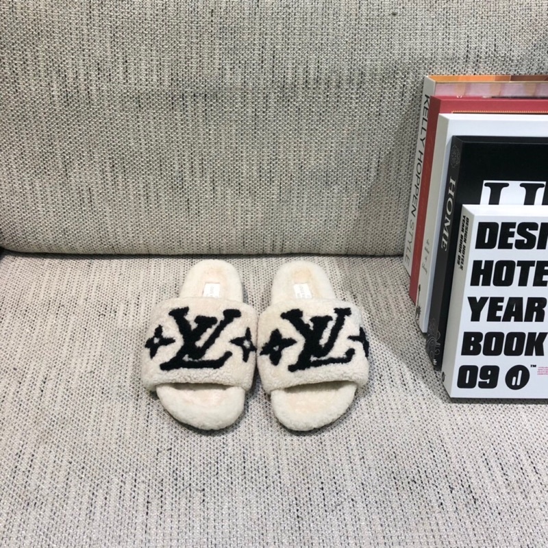 Dép lông cừu LV Louis Vuitton êm ái cao cấp, mẫu mới nhất thu đông 2021