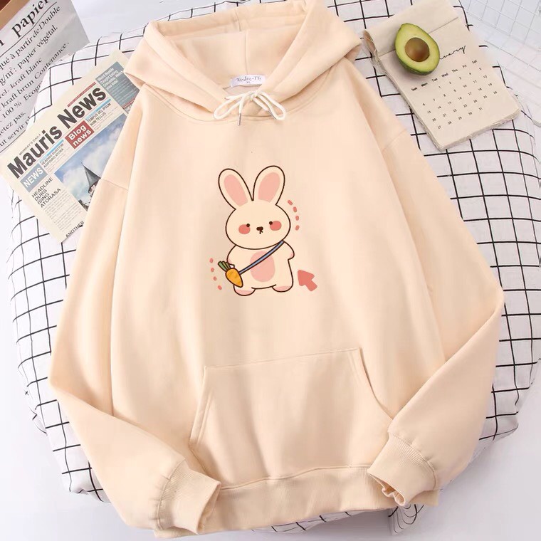 Áo hoodie Thỏ đeo túi, Áo nỉ Unisex from rộng, Chất nỉ ấm mặc không xù, thiết kế phong cách - MODY