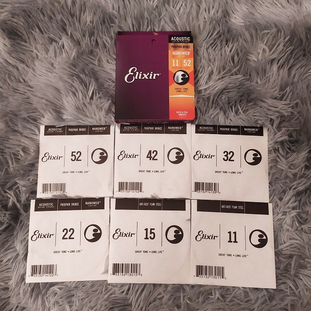 Dây đàn guitar acoustic Elixir Phosphor Bronze Nanoweb cỡ 11 chính hãng