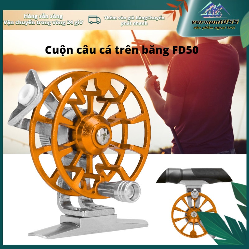 Hàng Hot Bánh xe câu cá di động bằng nhôm Hợp kim nhôm Ruột quay tay phải Tiết kiệm sức lao động Vermont055 Hàng giao ngay