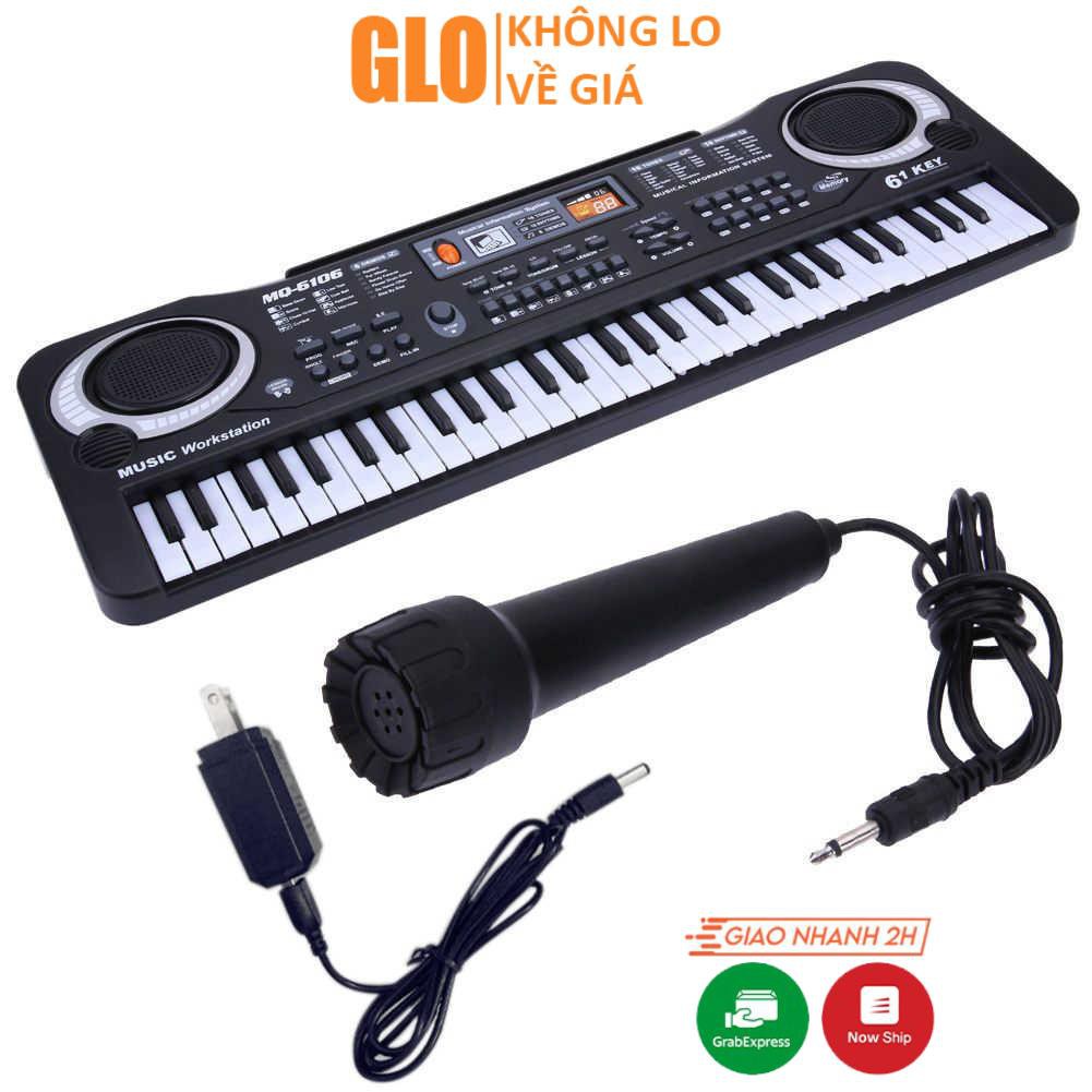 Đàn Piano Electronic Keyboard 61 Phím Kèm Mic Cho Bé