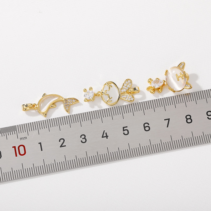 Mặt Dây Chuyền Bằng Đồng Mạ Vàng 18K diy Hình Túi Đựng Tiền Thỏ Mắt Mèo
