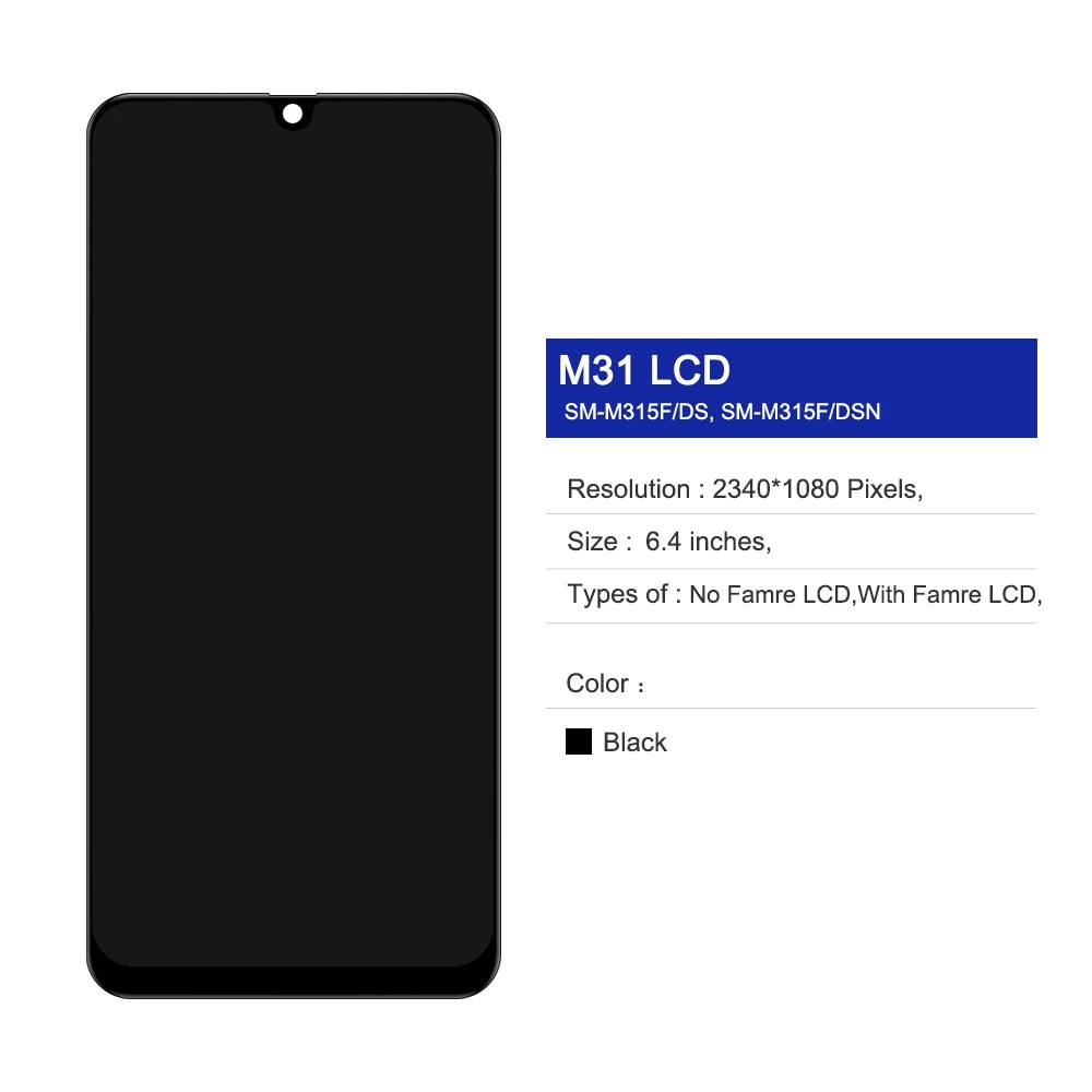 Màn Hình Cảm Ứng LCD Chất Lượng Cao Thay Thế Chuyên Dụng Cho Samsung Galaxy M31 M315 M315F SM-M315F / DS