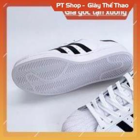 [FreeShip + Xả Lỗ + Hàng Xịn] Giày Super Star Sò Trắng 3 Vạch Đen ,  Giầy Super Star ba vệt đen Sneaker
