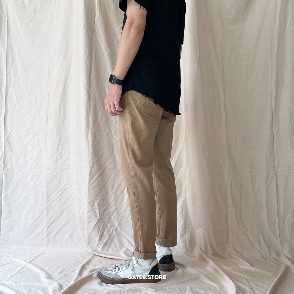 Quần kaki Nam BT kiểu túi giả jean, quần vải co giãn 4 màu tông nhạt streetstyle Hàn Quốc GATE6 - #4668