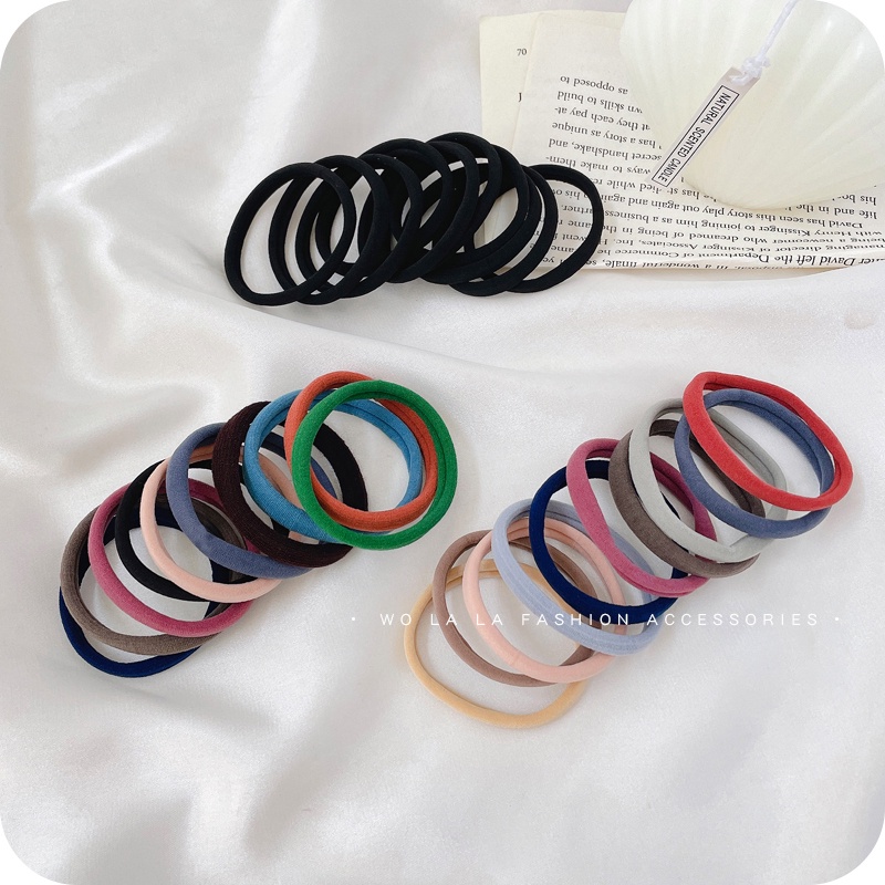 Set 10 Dây Buộc Tóc Cao Su Màu Cà Phê Sữa Phong Cách Hàn Quốc Mới Cho Nữ