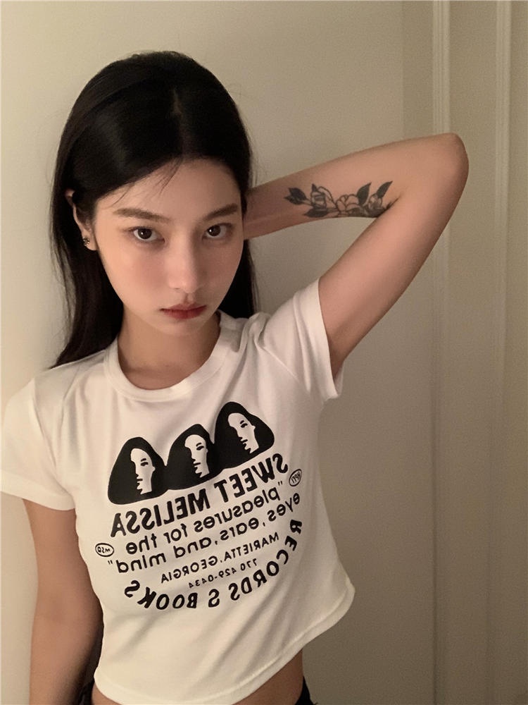 Áo Thun Lửng Tay Ngắn Thời Trang Dành Cho Nữ 50785