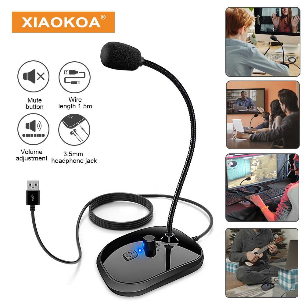Micro USB XIAOKOA có nút xoay điều chỉnh âm lượng và nút bấm điều chỉnh âm lượng cho máy tính