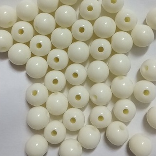 10-25-50gam hạt nhựa tròn bóng màu trắng kem size 8,10mm