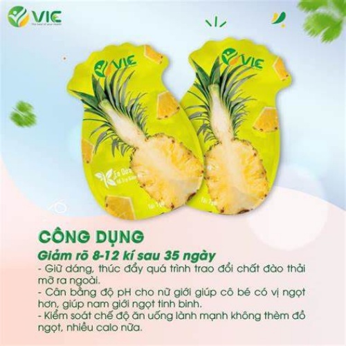 Kẹo Dứa Giảm Cân VIC, hỗ trợ giảm cân an toàn và hiệu quả (túi 7 viên) [ Auth ]