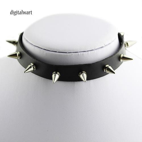 Vòng cổ choker giả da đính đinh tán thời trang cá tính cho nam nữ