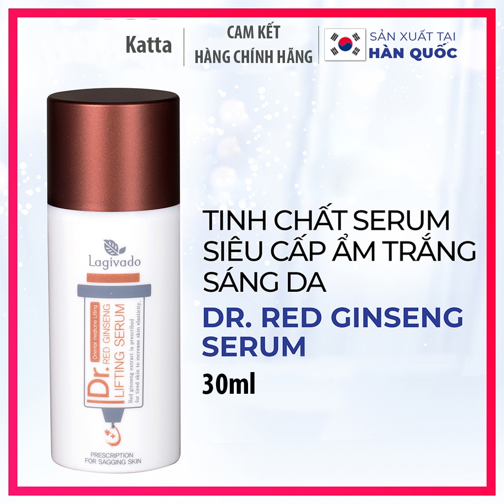 Tinh chất serum chiết xuất hồng sâm siêu cấp ẩm, trắng sáng da Dr. Red Ginseng Lifting Serum 30 ml - Katta