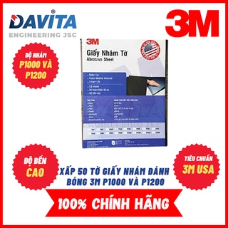 Xấp 50 tờ giấy nhám đánh bóng 3M P1000 và P1200