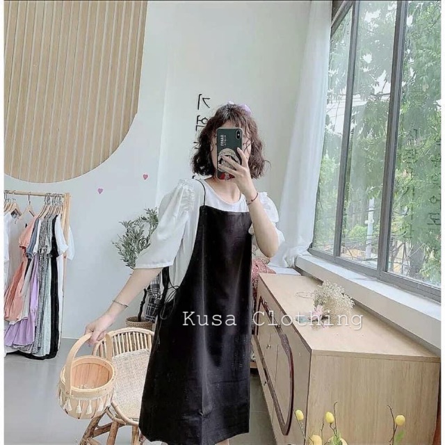 Đầm - Váy hai dây Ulzzang thắt nơ eo ( hình thật, sẵn)