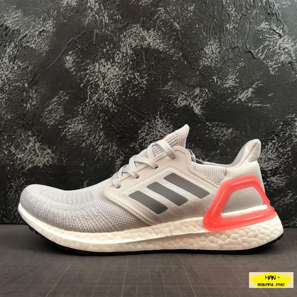 Giày thể thao nam nữ Ultra Boost 6.0 xám gót vạch cam bản 2020 siêu đẹp, phong cách, hiện đại