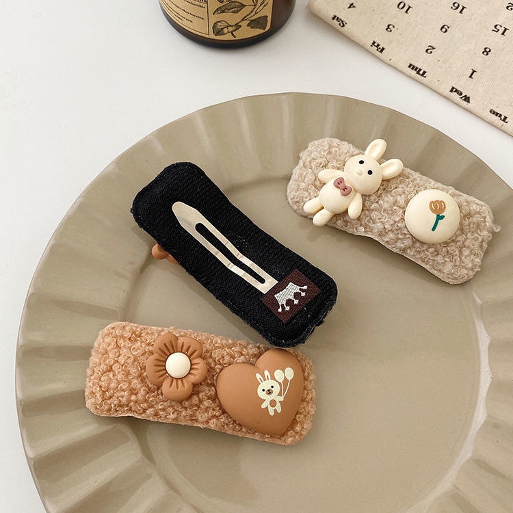 Kẹp Tóc Lông Cừu Thiết Kế Mới Đáng Yêu Thời Trang Mùa Thu Đông Dành Cho Bé Gái 2022