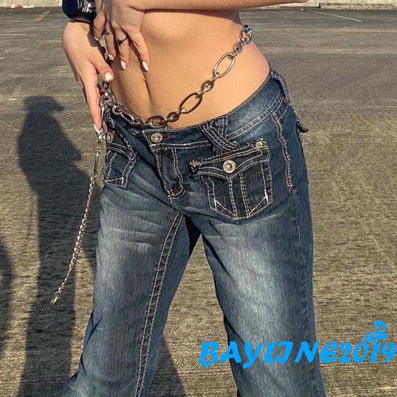 Quần Jeans Dài Ống Rộng Thời Trang Dành Cho Nữ