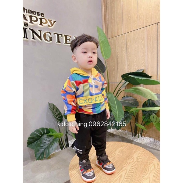 Set bộ nỉ da cá thu đông cho bé trai