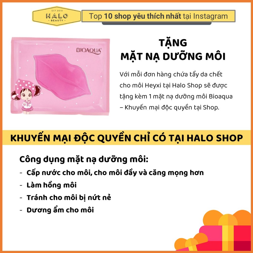 Tẩy tế bào chết môi giúp tẩy da chết cho môi, làm sạch, dưỡng ẩm môi khắc phục môi thâm, môi nẻ, dưỡng hồng môi Heyxi | BigBuy360 - bigbuy360.vn