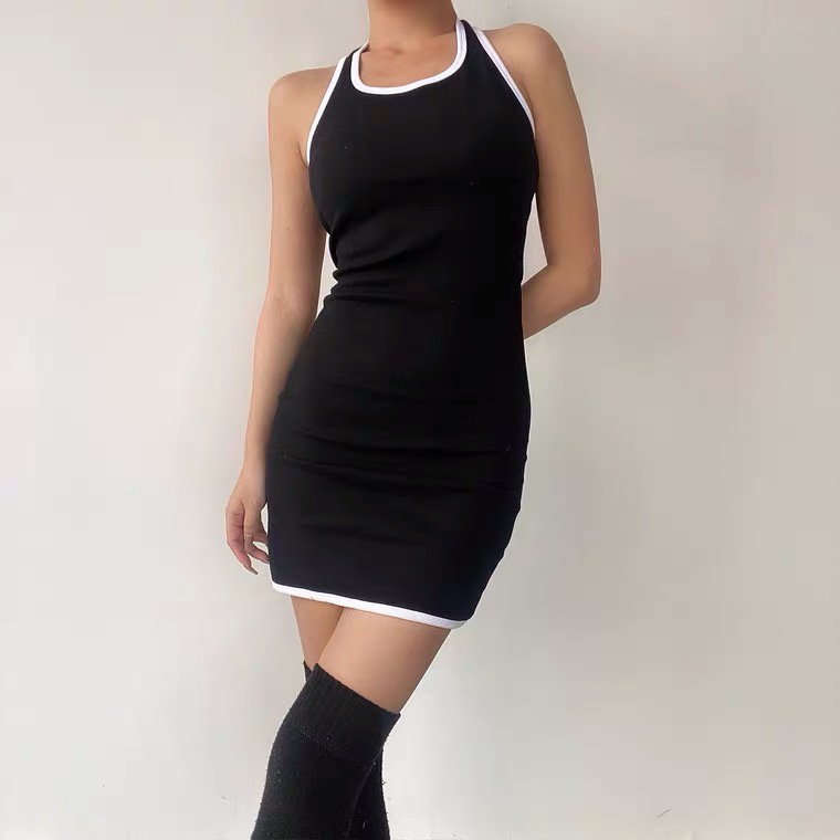 Váy Ôm Body - Đầm Ôm Body Cổ Vuông Hở Lưng Hack Dáng Sexy Cá Tính