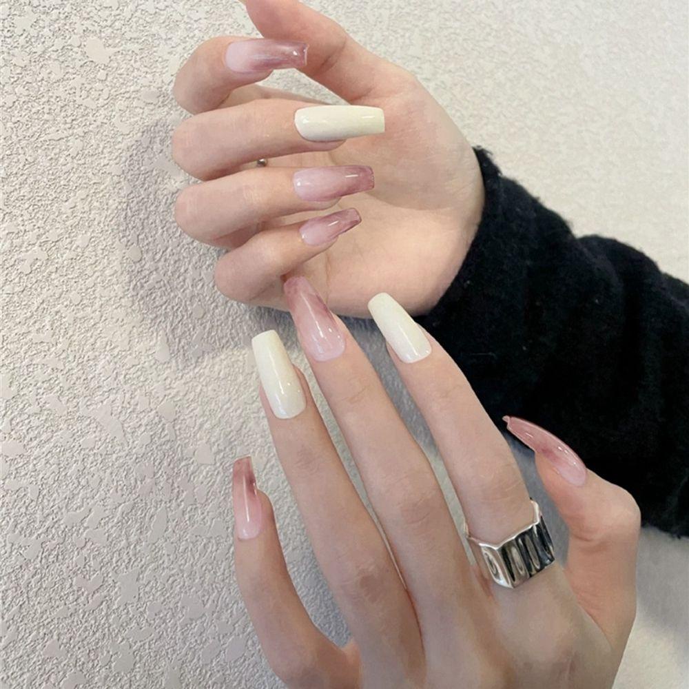 Hộp 24 Móng Tay Giả Che Phủ Toàn Diện Kiểu Pháp