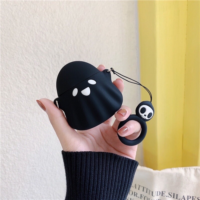 ⚡Tặng kèm móc tay⚡ Case bao airpod silicon 1 2 3 Pro Con Ma - Vỏ bọc đựng tai nghe không dây...Airpods Ghost