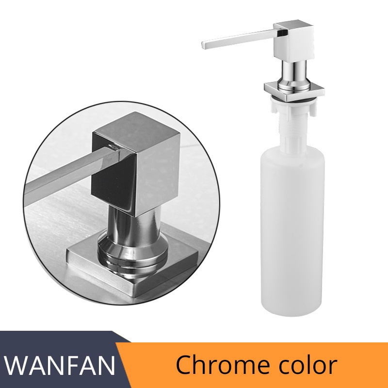 Bình Đựng Xà Phòng Rửa Tay Hình Vuông Bằng Chrome Dành Cho Nhà Bếp 2306