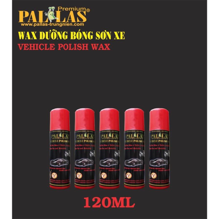 Sản Phẩm Chai xịt dưỡng bóng dàn áo sơn xe máy Pallas Polish Wax 120ml