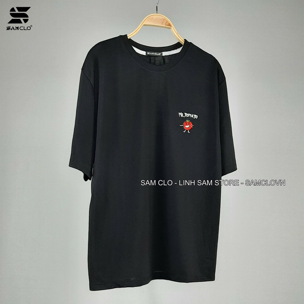 Áo thun nữ tay lỡ SAM CLO freesize - phông form rộng dáng Unisex, mặc lớp, nhóm, cặp, lớp thêu hình rau củ