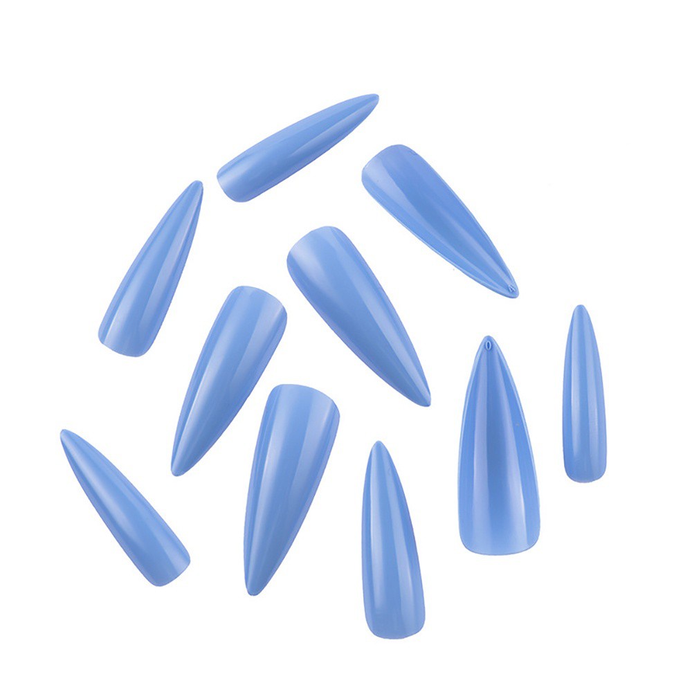 [Hàng mới về] Set 100 móng tay giả bằng acrylic hình oval dài che phủ toàn diện diy