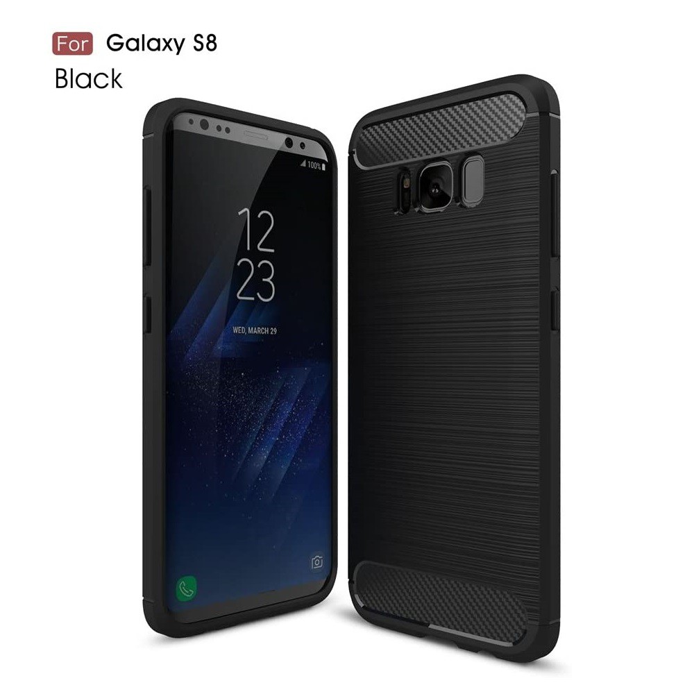 Ipaky Ốp Lưng Tpu Sợi Carbon Màu Đen Chống Sốc Cho Samsung S8