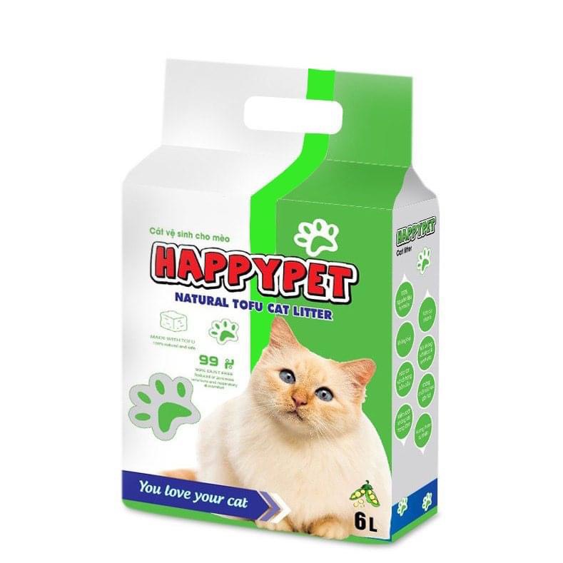 Cát vệ sinh cho mèo TOFU xả được bồn cầu - catlliter cát đậu nành hữu cơ tự nhiên không bụi khử mùi - Happypet - lutpet
