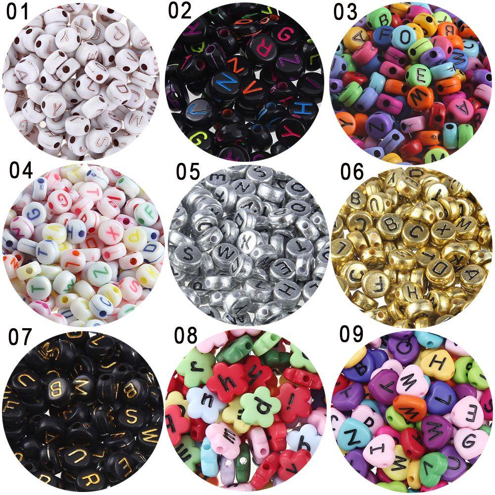 MAG Set 100 Hạt Xâu Chuỗi Hình Chữ Cái Dùng Để Làm Đồ Trang Sức Thủ Công
