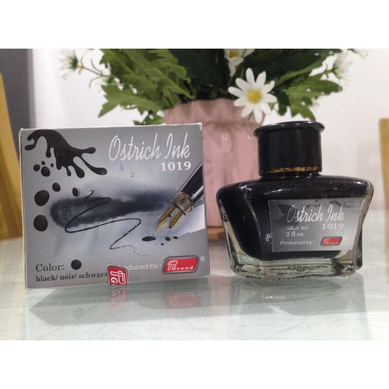 Mực bút máy Ostrich Ink 1016, màu đen , luyện viết chữ đẹp