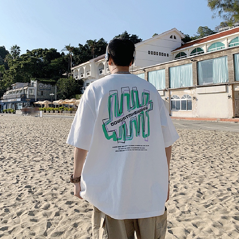 Áo Thun Tay Ngắn Cổ Tròn In Chữ Thời Trang Dành Cho Nam size M-8XL