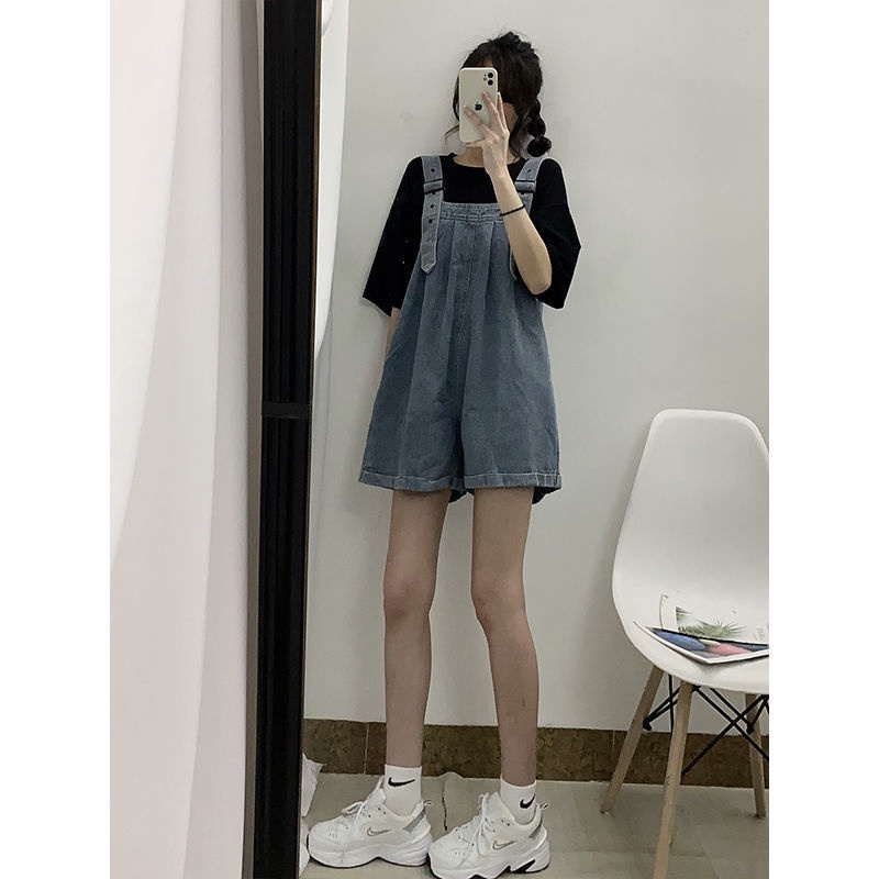 Quần Yếm Jeans Ngắn Thời Trang Dành Cho Nữ