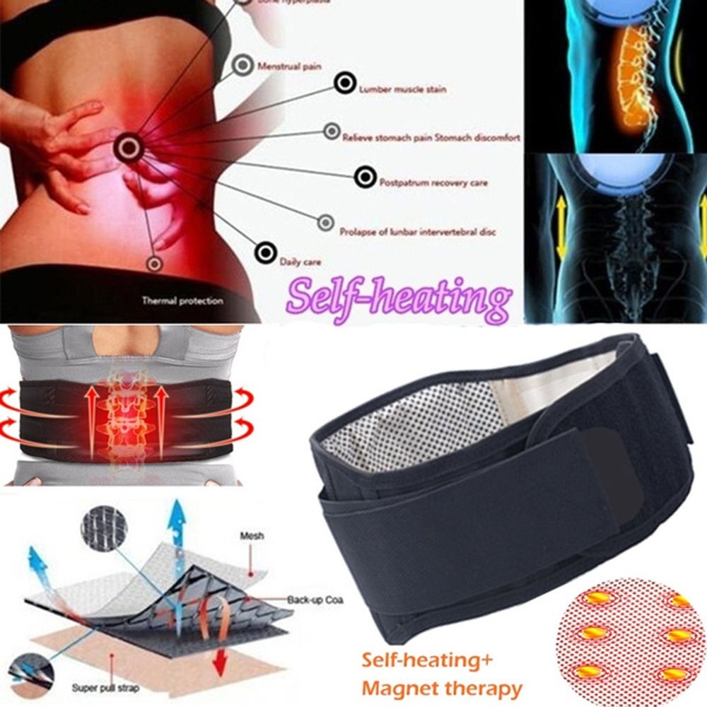 [Hàng mới về] Đai nịt bụng tự tạo nhiệt màu đen tùy chỉnh thoải mái hỗ trợ chăm sóc sức khỏe tiện lợi