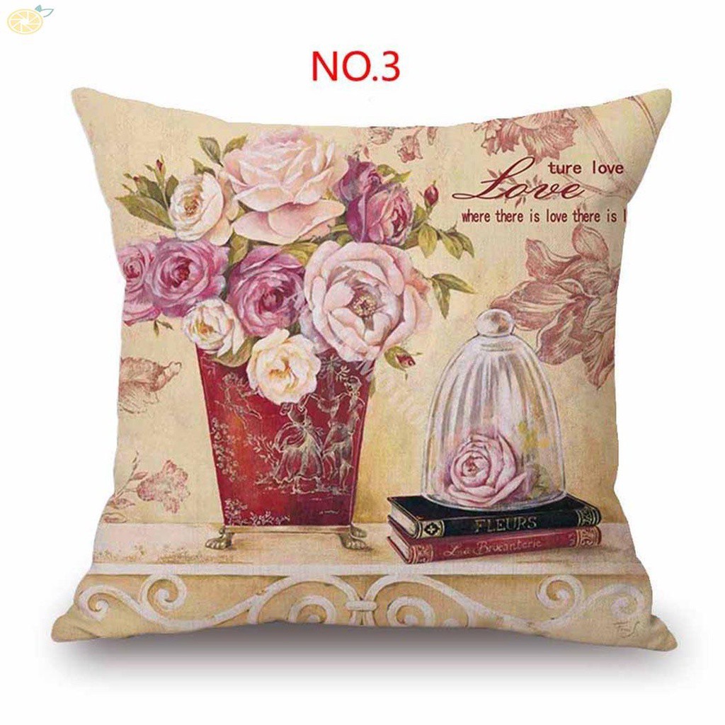 Vỏ gối vuông trang trí phòng khách / phòng ngủ phong cách vintage