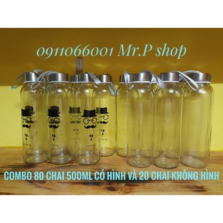 [GIÁ SỐC] Lọ thuỷ tinh có hoa văn 500ml