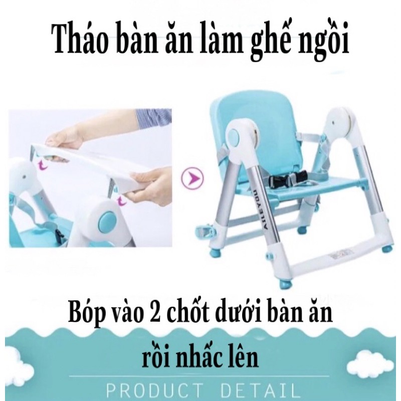 Ghế Tập Ăn Dặm Cho Bé, Ghế Ngồi Ăn Dặm AILEYOU Siêu Gọn