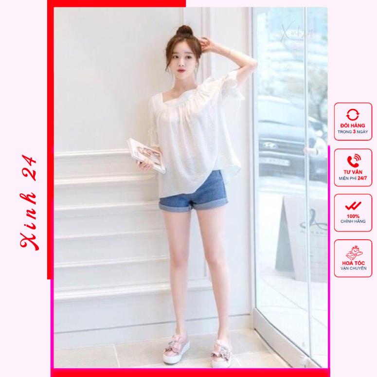 Áo kiểu nữ tay cách điệu trẻ trung, phong cách Hàn Quốc | BigBuy360 - bigbuy360.vn