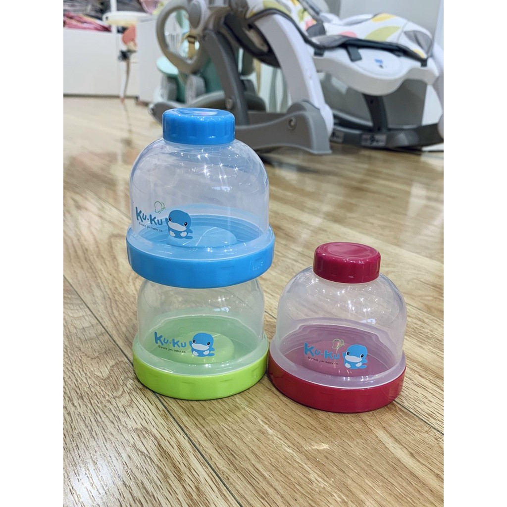 Dụng cụ chia sữa 3 ngăn nhựa PP ku.ku duckbill Ku5465a