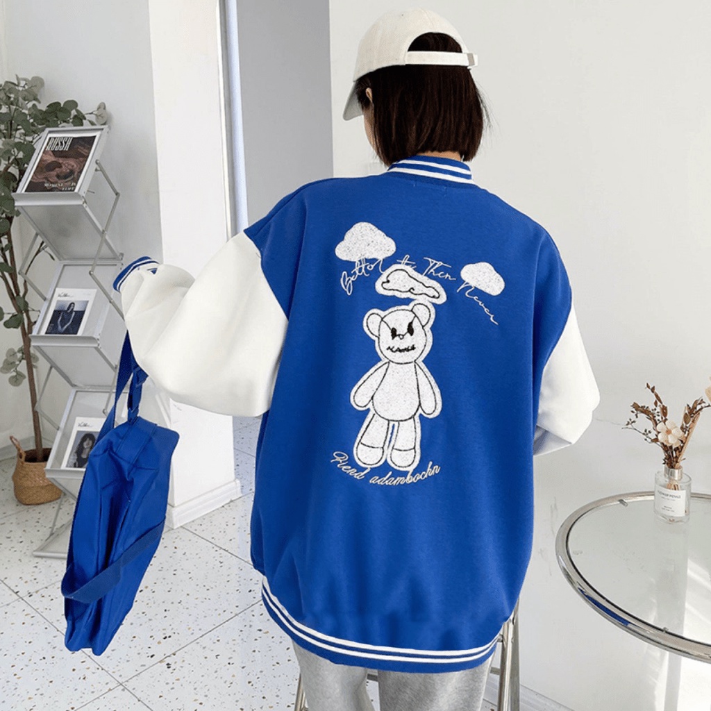 Áo Khoác Bomber Nữ Chữ A Chất Nỉ Dày Mịn Form Rộng Che Nắng Tốt Mặc Thoải Mái NEW UNISEX