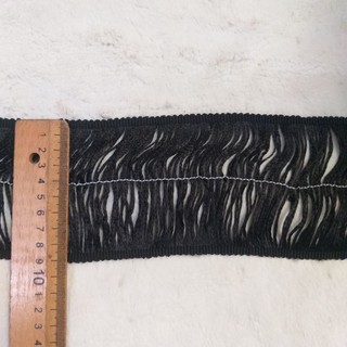 Dây viền tua rua màu đen , bản 9cm (1m4/14k)