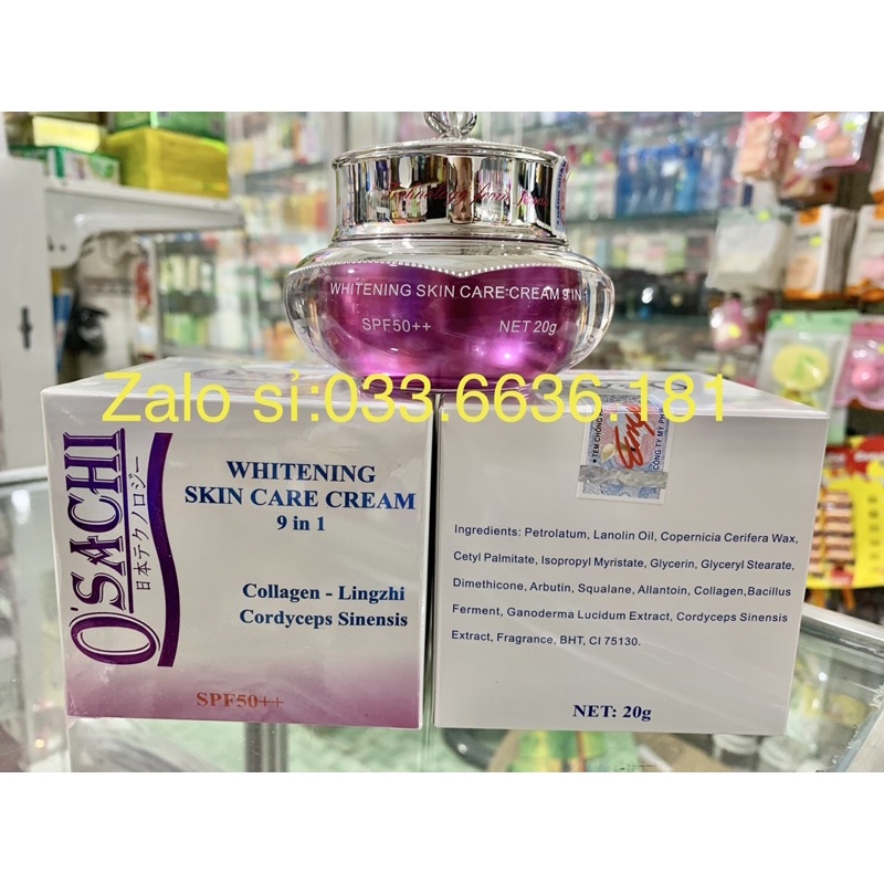 {cam kết chính hãng 100%} kem OSACHI WHITENING SKIN CARE CREAM 9 in 1 dưỡng trắng da cao cấp hủ 20G